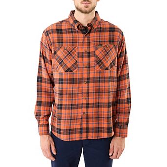Men's Smith's Workwear Regular-Fit Two-Pocket Flannel Button-Down Shirt