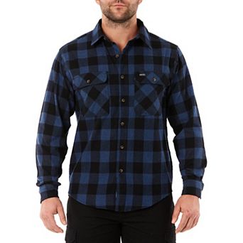 Men's Smith's Workwear Regular-Fit Buffalo Plaid Two-Pocket Flannel Button-Down Shirt
