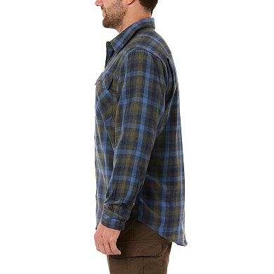 Men's Smith's Workwear Regular-Fit Plaid Two-Pocket Flannel Button-Down Shirt