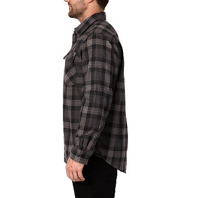 Men's Smith's Workwear Regular-Fit Plaid Two-Pocket Flannel Button-Down Shirt