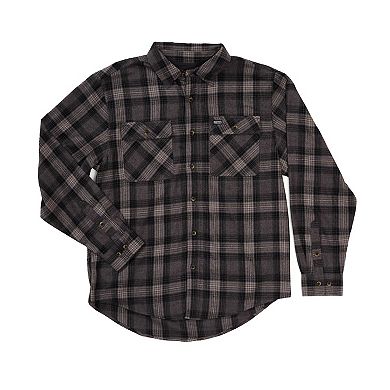 Men's Smith's Workwear Regular-Fit Plaid Two-Pocket Flannel Button-Down ...