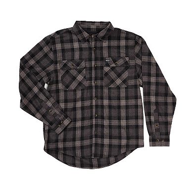 Men's Smith's Workwear Regular-Fit Plaid Two-Pocket Flannel Button-Down Shirt