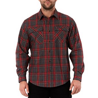Men's Smith's Workwear Regular-Fit Plaid Two-Pocket Flannel Button-Down Shirt