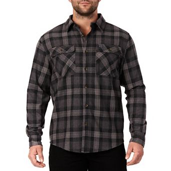 Men's Smith's Workwear Regular-Fit Plaid Two-Pocket Flannel Button-Down Shirt