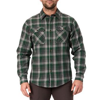 Men's Smith's Workwear Regular-Fit Plaid Two-Pocket Flannel Button-Down Shirt