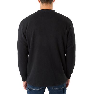 Men's Smith's Workwear Regular-Fit Sherpa Bonded Thermal Henley Pullover