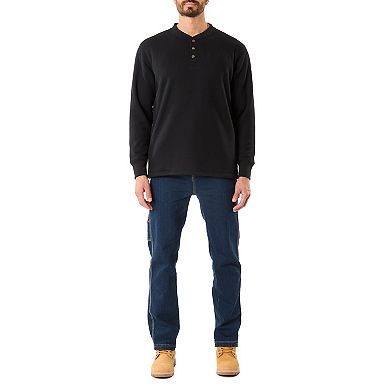 Men's Smith's Workwear Regular-Fit Sherpa Bonded Thermal Henley Pullover