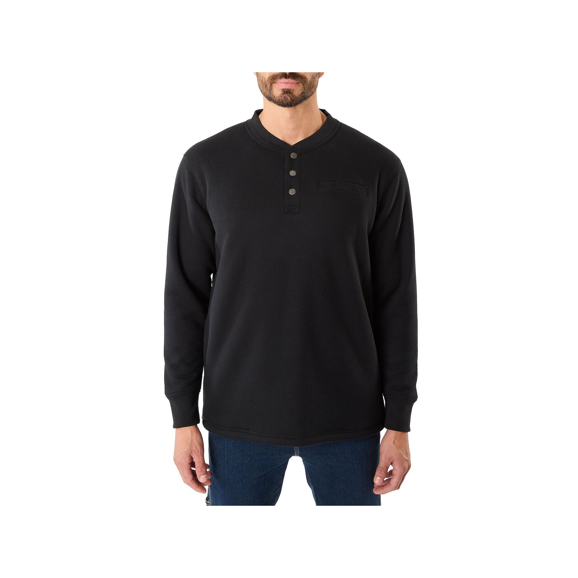 Mens Smiths Workwear Regular-Fit Sherpa Bonded Thermal Henley Pullover, S