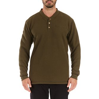 Men's Smith's Workwear Regular-Fit Sherpa Bonded Thermal Henley Pullover
