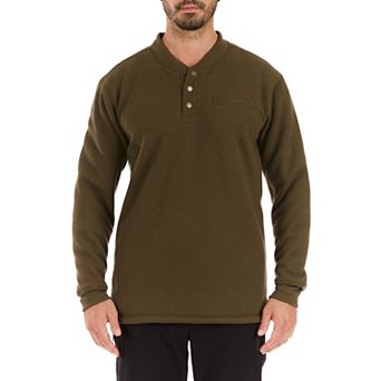Men's Smith's Workwear Regular-Fit Sherpa Bonded Thermal Henley Pullover