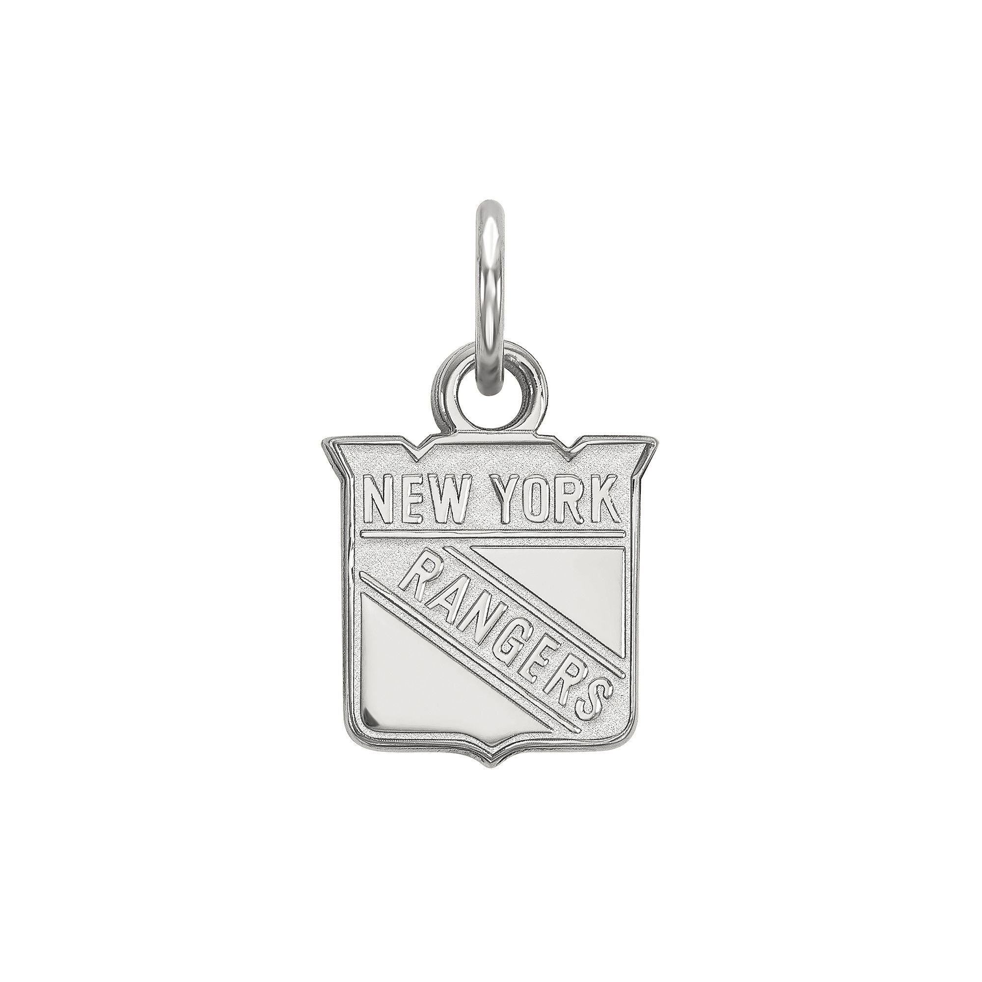 LogoArt New York Rangers Sterling Silver Mini Logo Pendant, Womens, Size: 