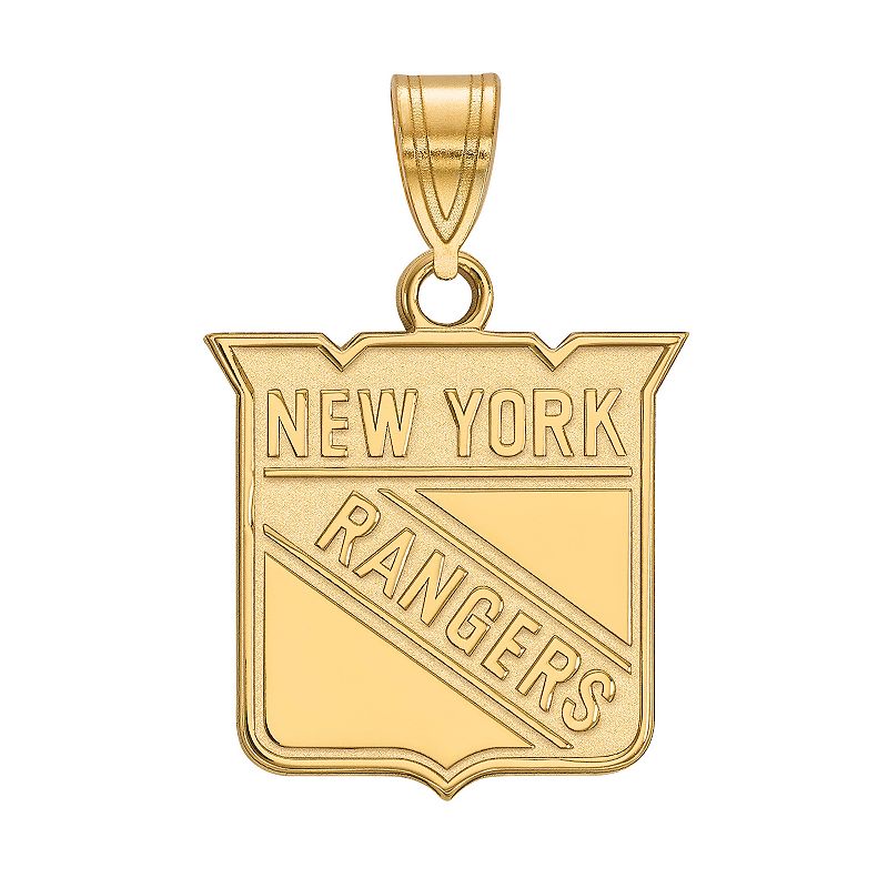 LogoArt New York Rangers 14k Gold Logo Pendant, Womens, Size: 17 mm, Yello