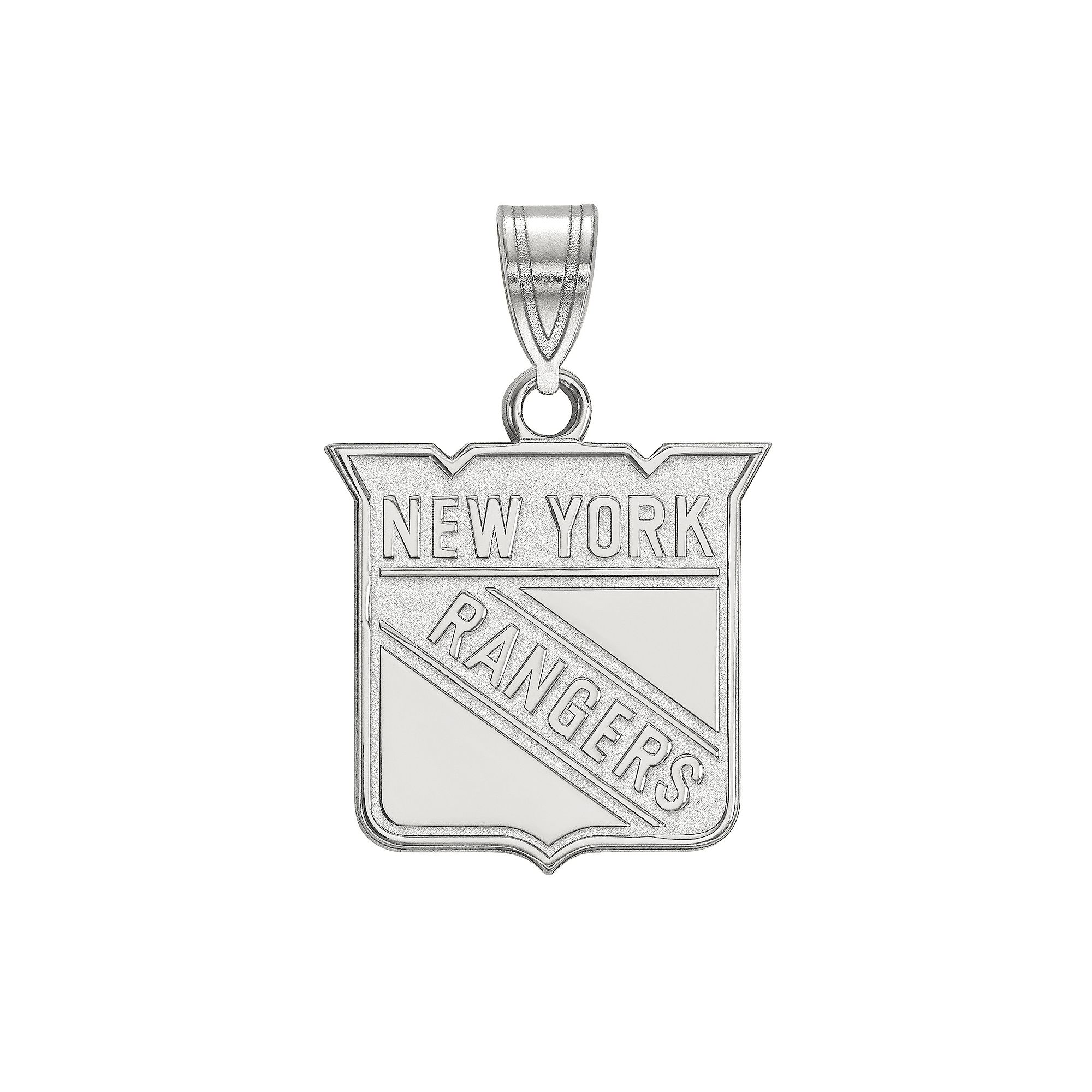 LogoArt New York Rangers Sterling Silver Logo Pendant, Womens, Size: 17 mm