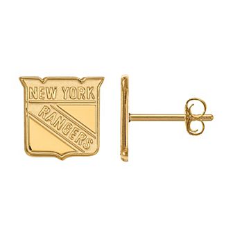 LogoArt New York Rangers 10k Gold Mini Logo Stud Earrings