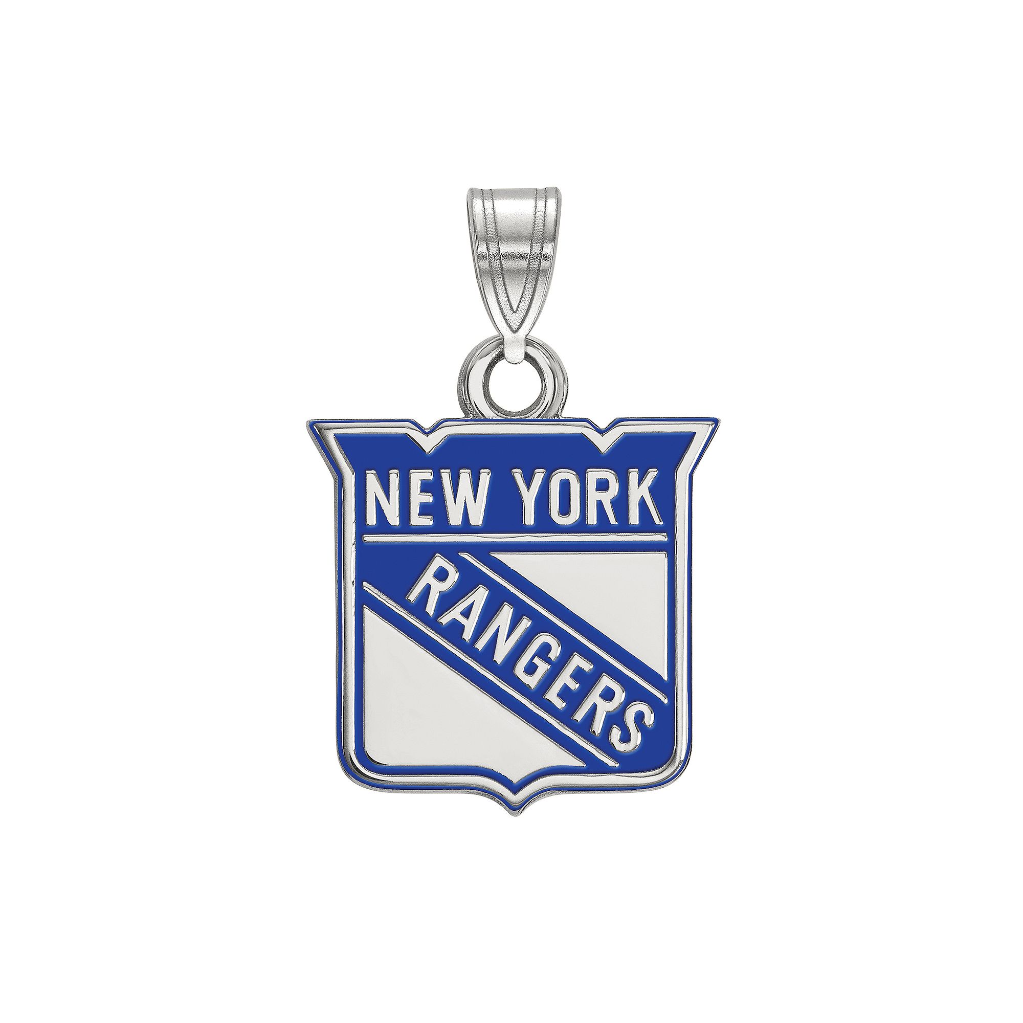 LogoArt New York Rangers Sterling Silver Small Enamel Pendant, Womens, Siz