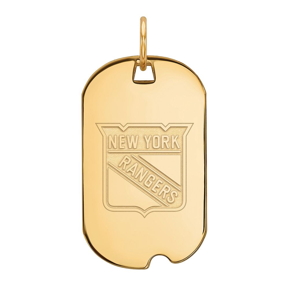 LogoArt New York Rangers Sterling Silver Small Logo Dog Tag Pendant