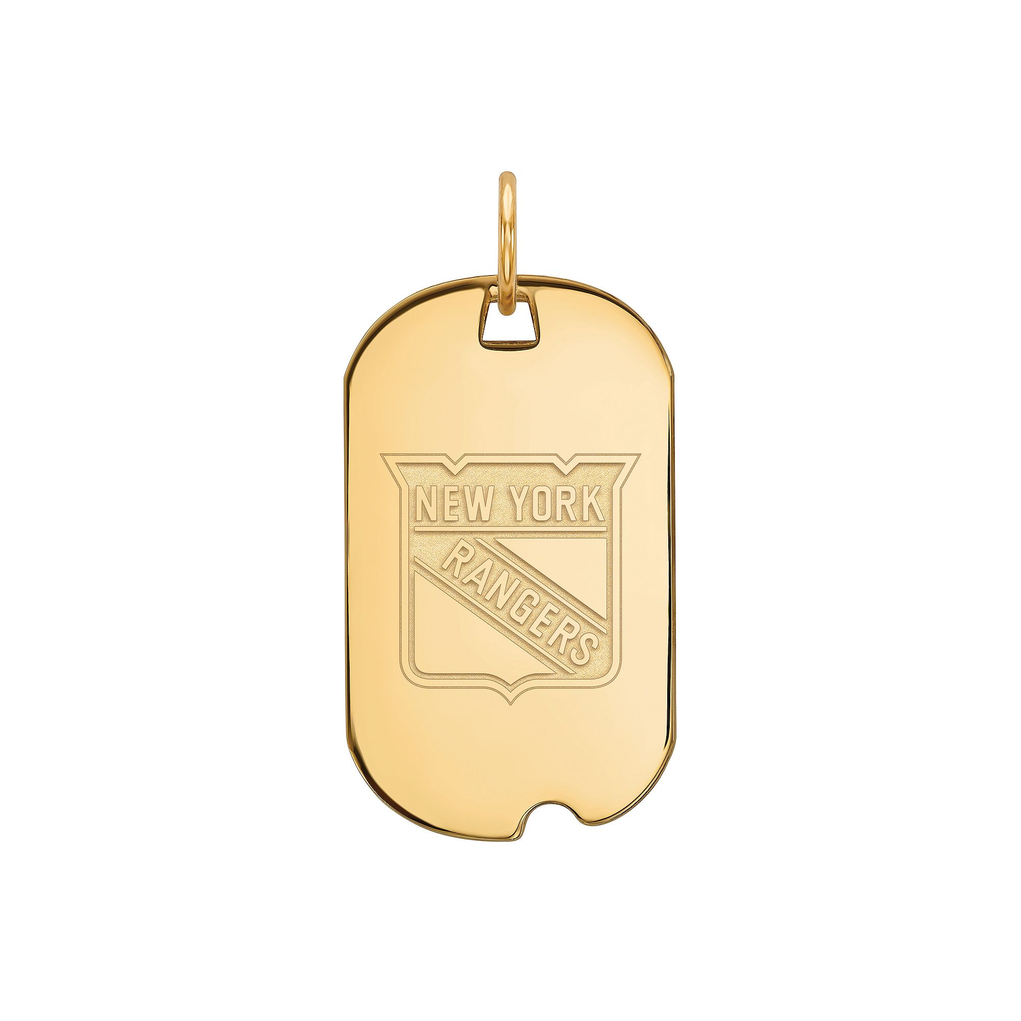 LogoArt New York Rangers Sterling Silver Small Logo Dog Tag Pendant, Women