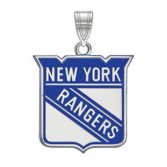 LogoArt New York Rangers Sterling Silver Large Enamel Pendant