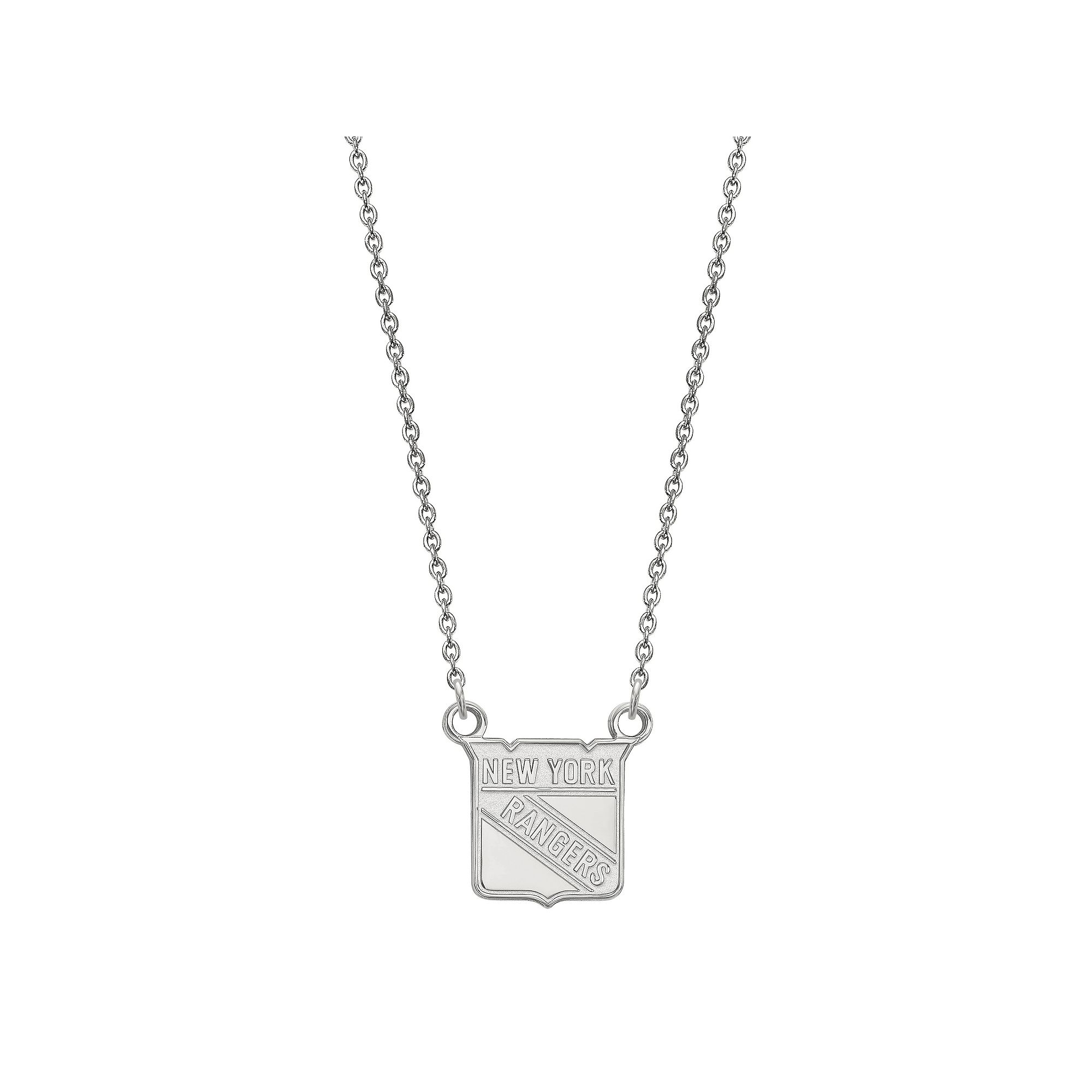 LogoArt New York Rangers Sterling Silver Small Logo Pendant Necklace, Wome