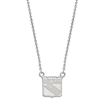 LogoArt New York Rangers Sterling Silver Small Logo Pendant Necklace