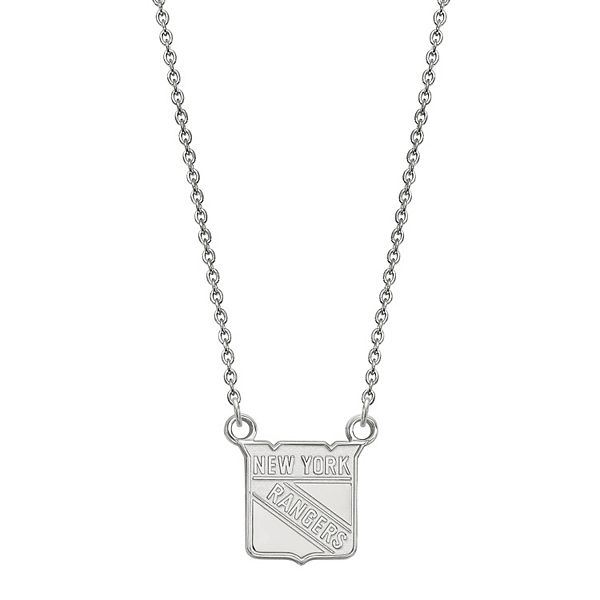 LogoArt New York Rangers Sterling Silver Small Logo Pendant Necklace