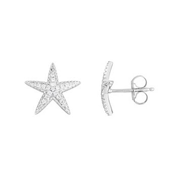 Oro Leoni 14k Gold Cubic Zirconia Starfish Stud Earrings