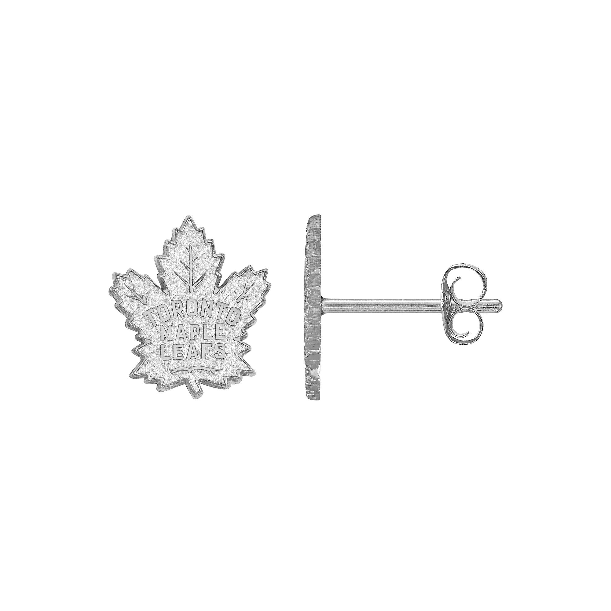 LogoArt Toronto Maple Leafs Sterling Silver Mini Logo Stud Earrings, Women