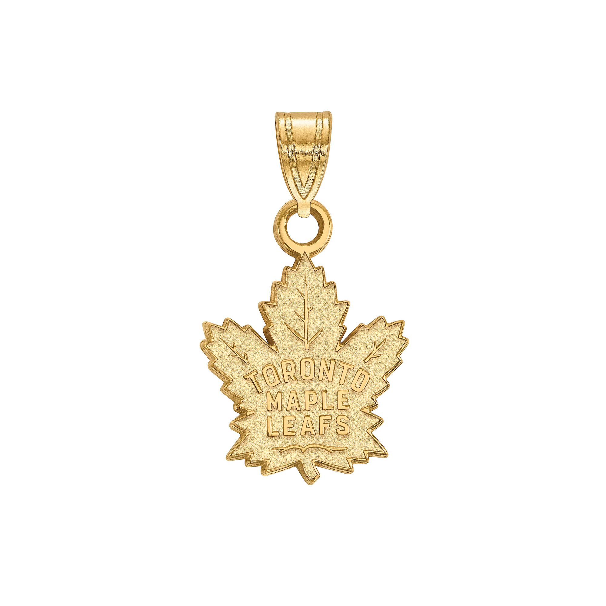 LogoArt Toronto Maple Leafs Sterling Silver Small Pendant, Womens, Gold Ov