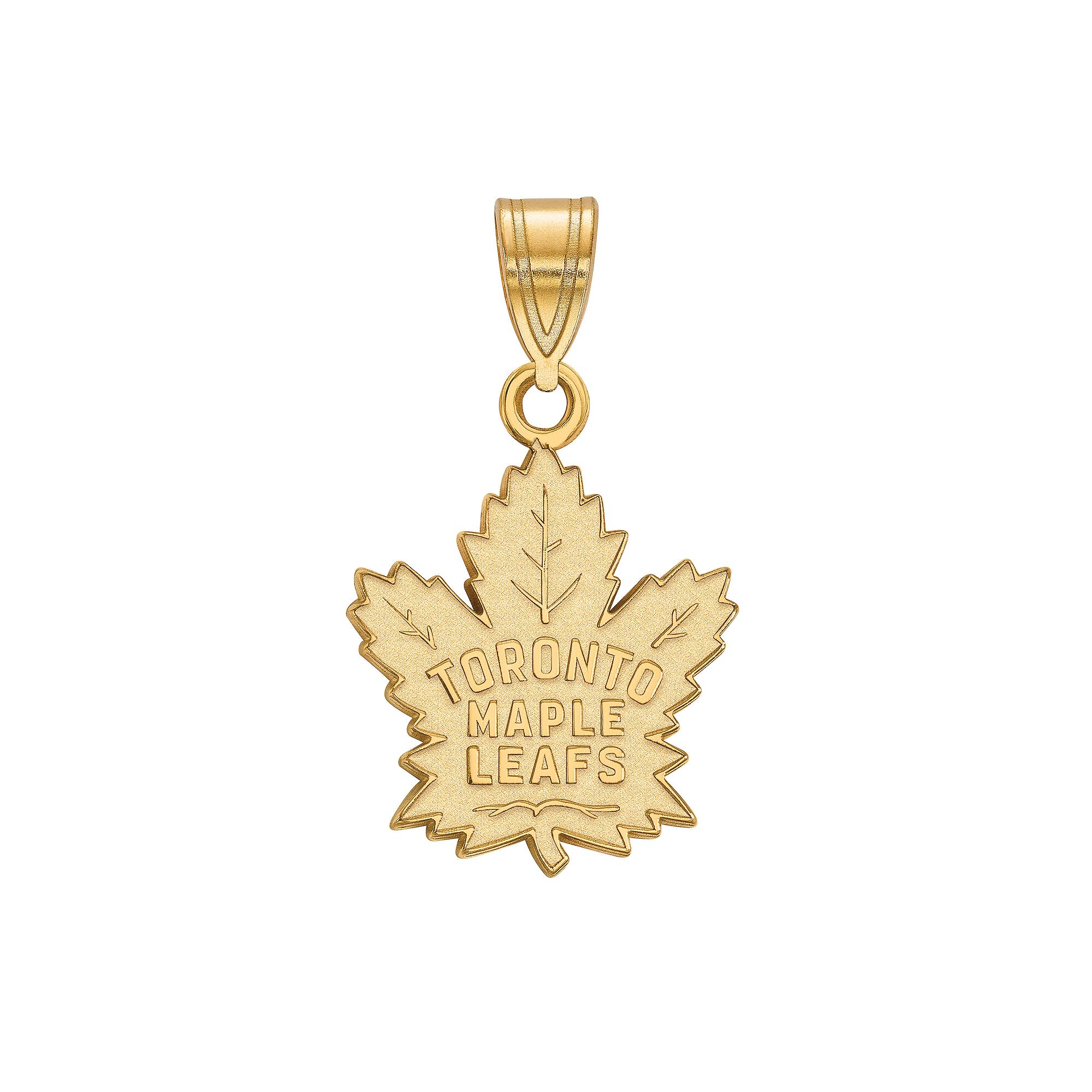 LogoArt Toronto Maple Leafs Sterling Silver Logo Pendant, Womens, Gold Ove