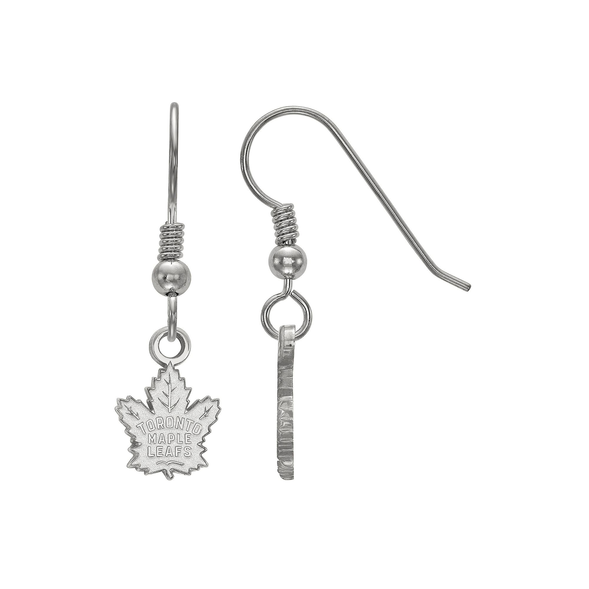LogoArt Toronto Maple Leafs Sterling Silver Mini Logo Dangle Earrings, Wome