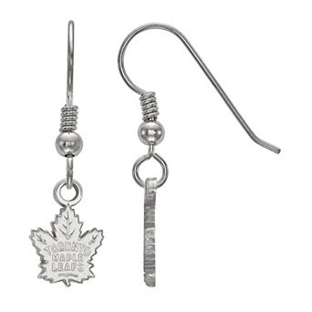 LogoArt Toronto Maple Leafs Sterling Silver Mini Logo Dangle Earrings