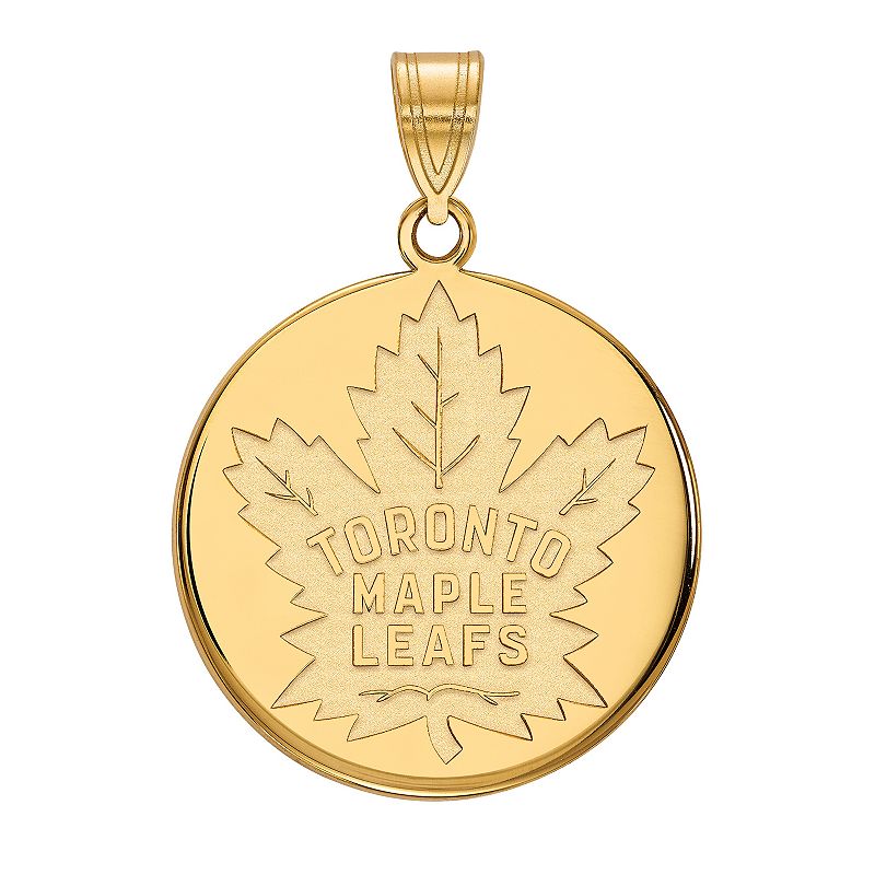 LogoArt Toronto Maple Leafs 10k Gold Large Disc Pendant, Womens, Size: 21 