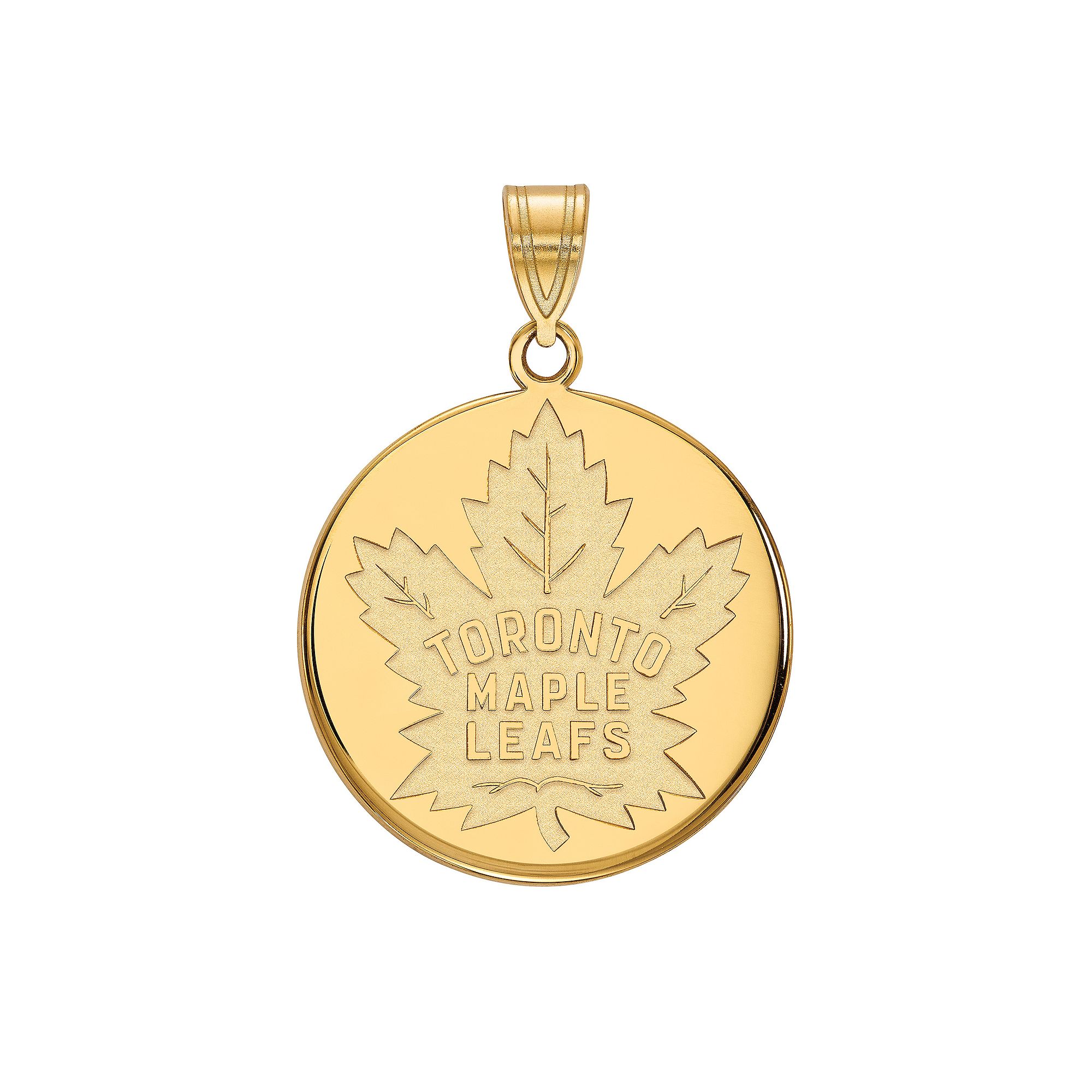 LogoArt Toronto Maple Leafs Sterling Silver Large Disc Pendant, Womens, Si