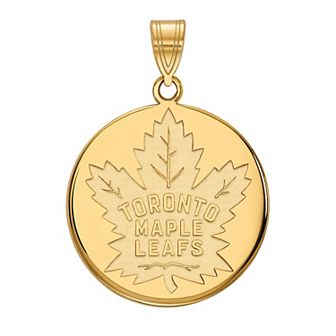 LogoArt Toronto Maple Leafs Sterling Silver Large Disc Pendant