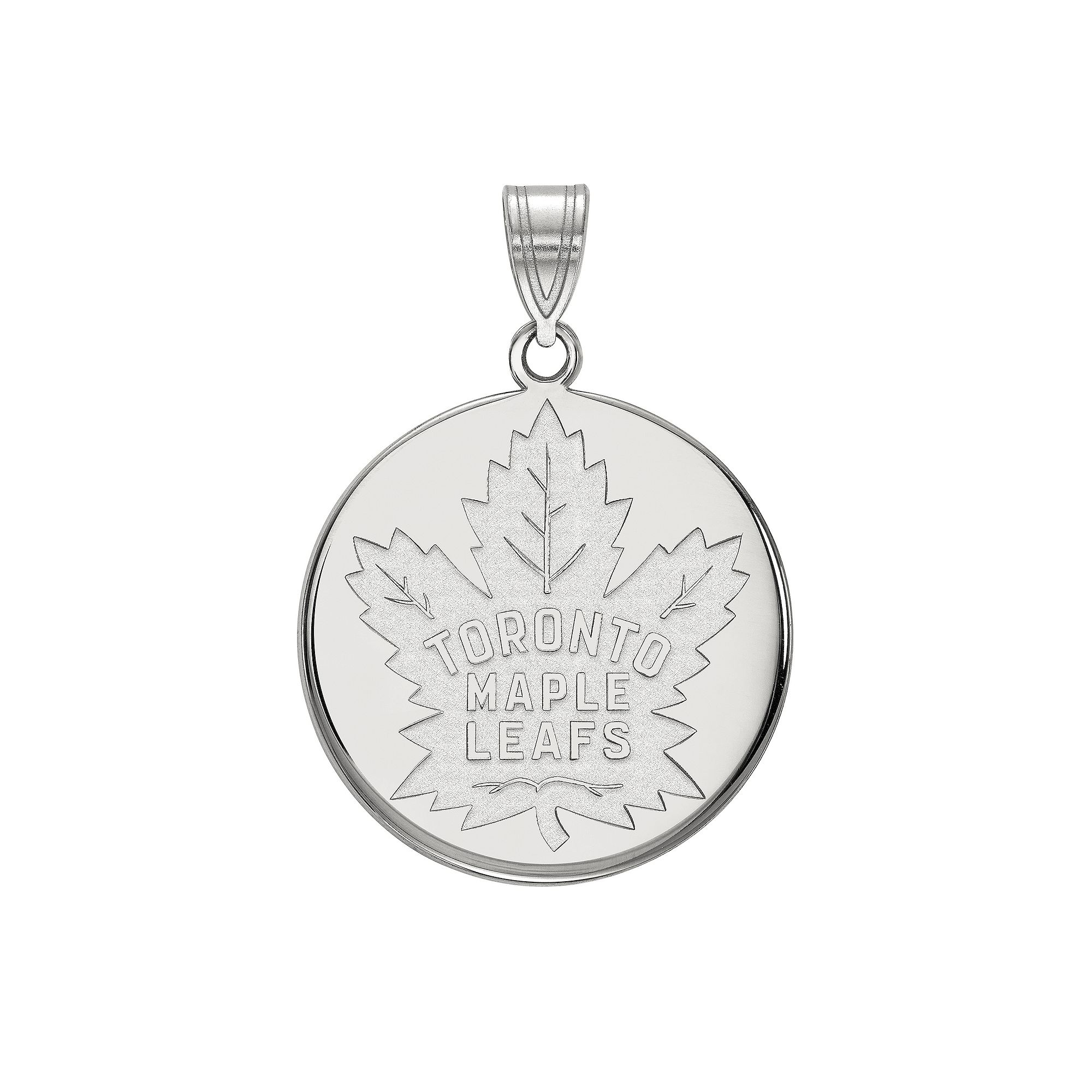 LogoArt Toronto Maple Leafs Sterling Silver Large Disc Pendant, Womens, Si