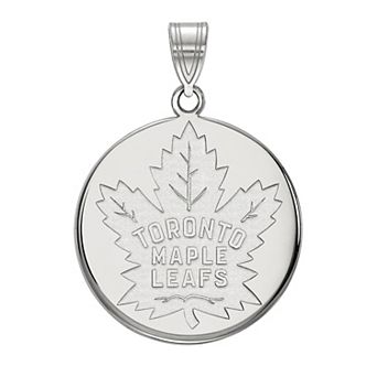 LogoArt Toronto Maple Leafs Sterling Silver Large Disc Pendant