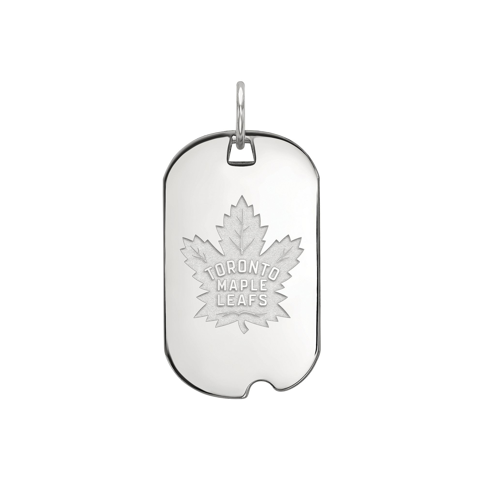 LogoArt Toronto Maple Leafs Sterling Silver Small Logo Dog Tag Pendant, Wom
