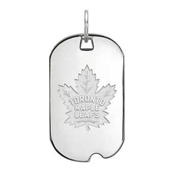 LogoArt Toronto Maple Leafs Sterling Silver Small Logo Dog Tag Pendant