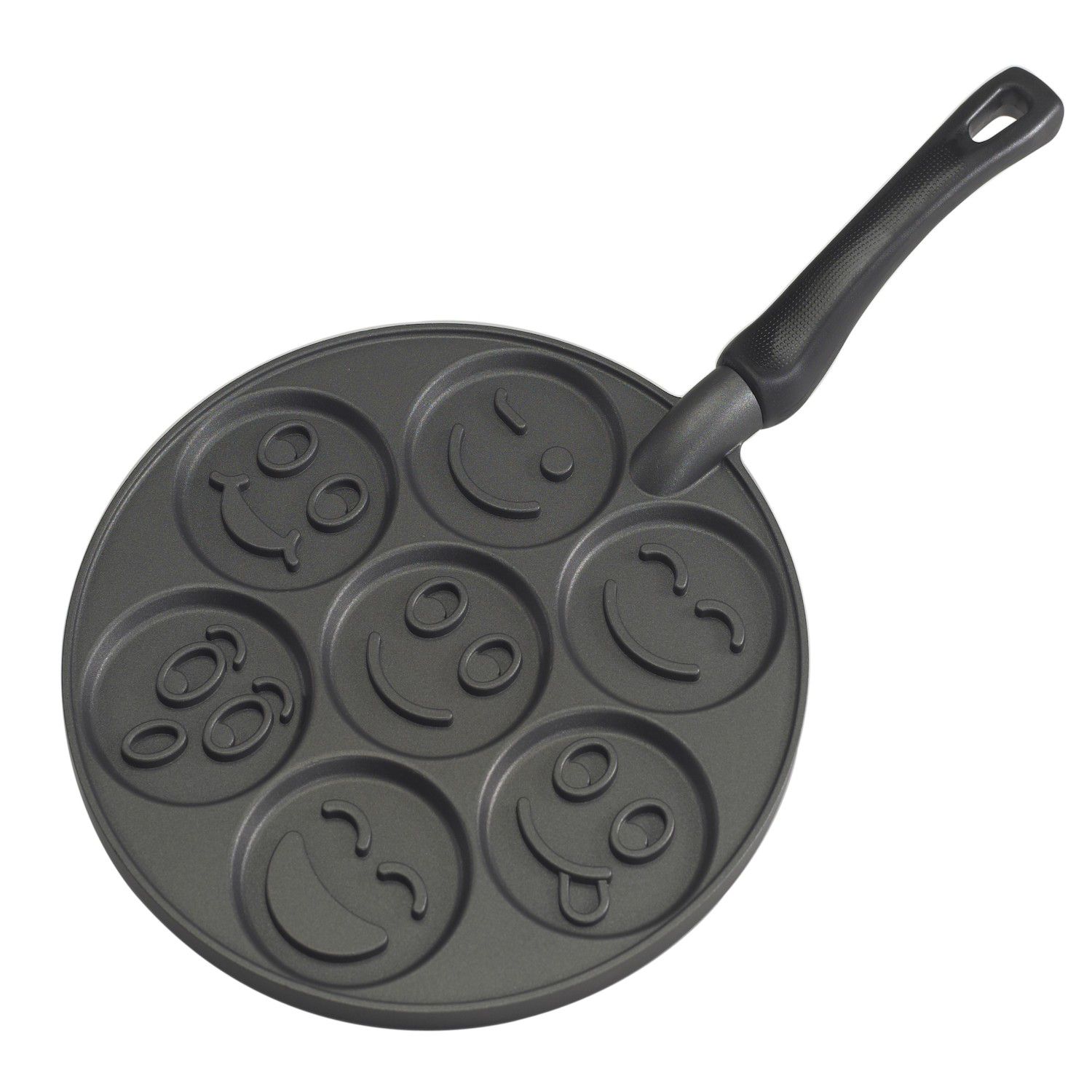 Commercial Chef Cast Iron Danish Aebleskiver Pan 7 Pancake Balls cookware  W/ Lid