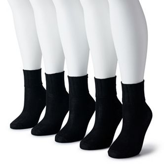 Women's Sonoma Goods For Life® 5-Pack Neutral Color Cuffed Crew Socks