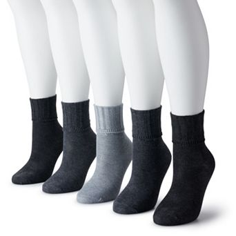 Women's Sonoma Goods For Life® 5-Pack Neutral Color Cuffed Crew Socks
