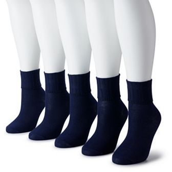 Women's Sonoma Goods For Life® 5-Pack Neutral Color Cuffed Crew Socks