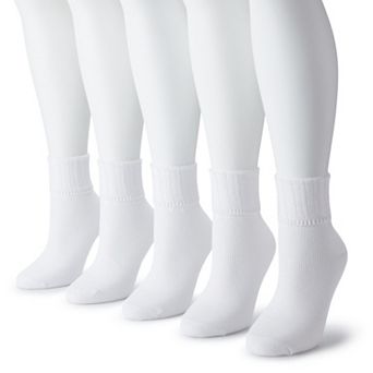 Women's Sonoma Goods For Life® 5-Pack Neutral Color Cuffed Crew Socks