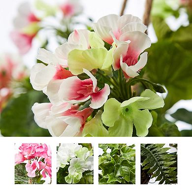 Nature Spring Artificial Geranium Plant Hanging Wall Decor