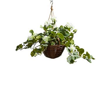 Nature Spring Artificial Geranium Plant Hanging Wall Decor