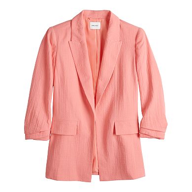 Women's Nine West Ruched Sleeve Open Front Blazer
