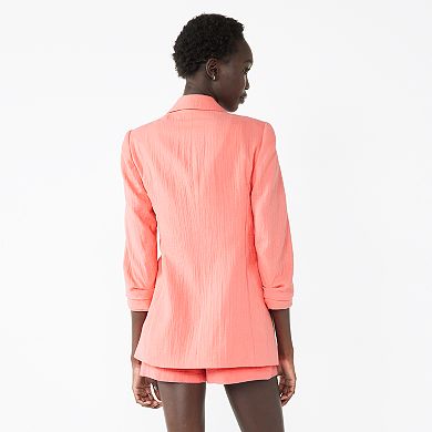 Women's Nine West Ruched Sleeve Open Front Blazer