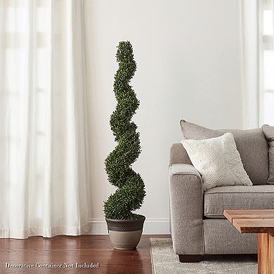 Nature Spring 5-ft. Spiral Artificial Boxwood Topiary Floor Decor