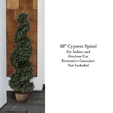 Nature Spring 4-ft. Artificial Spiral Cypress Topiary Floor Decor