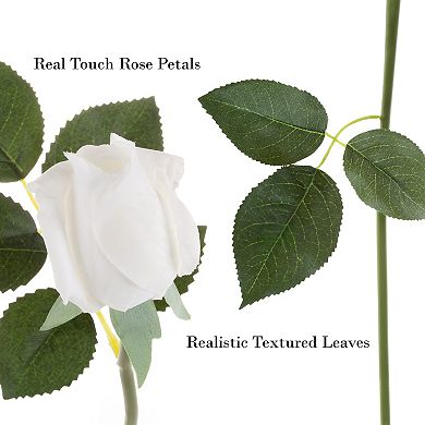 Nature Spring Artificial Rose Buds Arrangement Table Decor